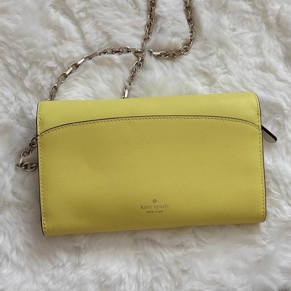 Kate Spade Yellow Crossbody Bag with Chain Strap - Picture 5 of 7